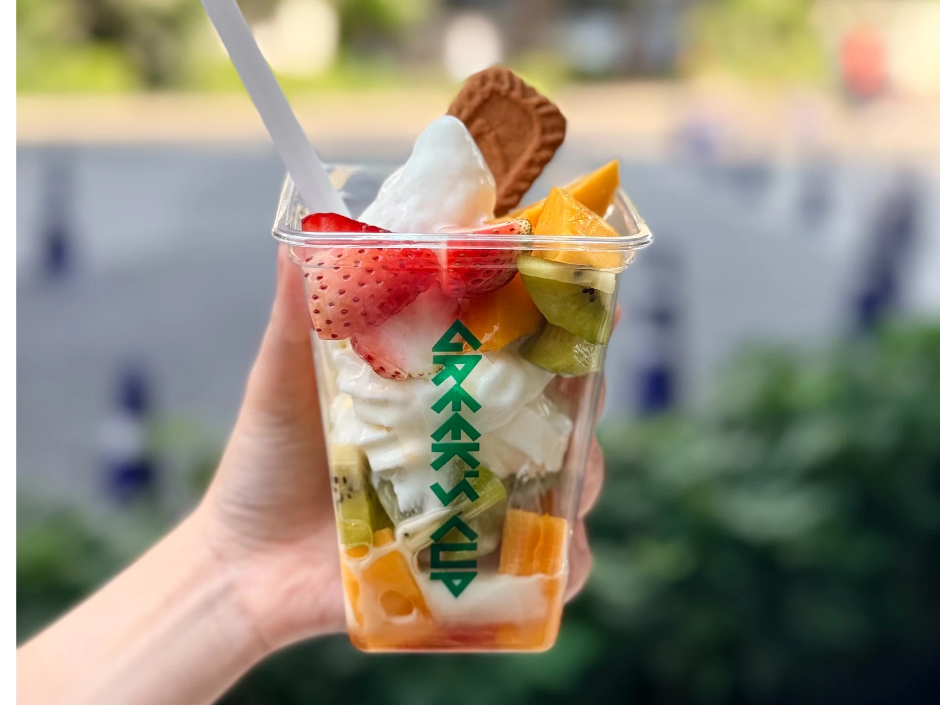 Greek's Cup Frozen Yogurt with Fresh Fruit