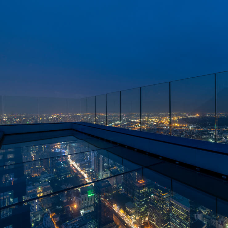 Walking on the Glass Tray at King Power Mahanakhon