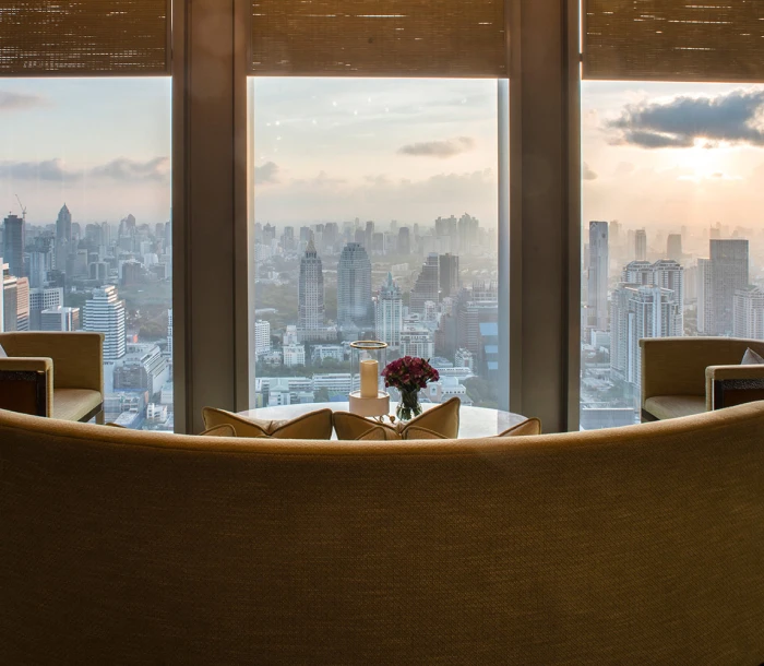 Luxury Lounge Bangkok Cityscape Panoramic View