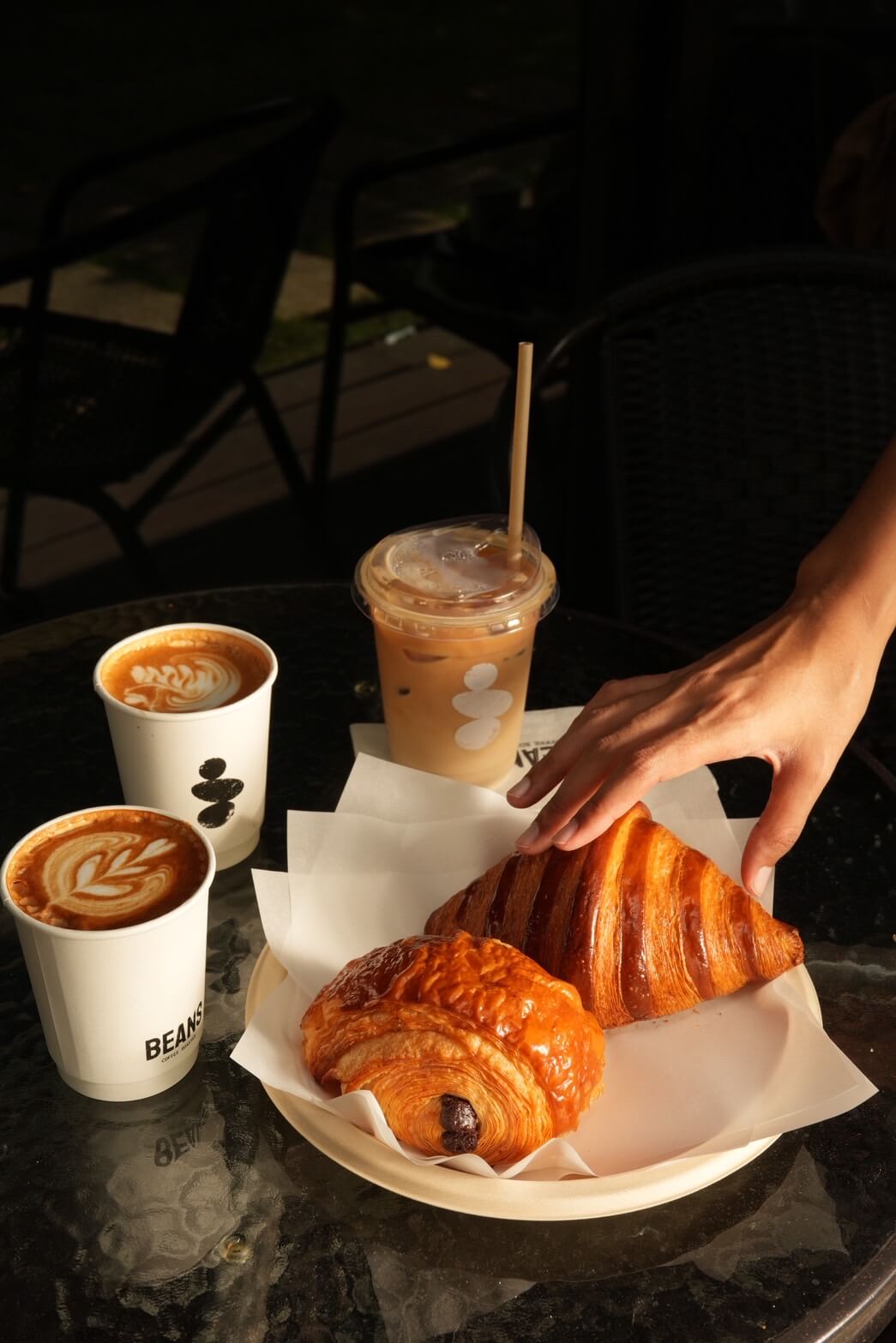 Coffee and Pastries at a Cafe