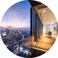 Luxury Penthouse Terrace with Bangkok Skyline View