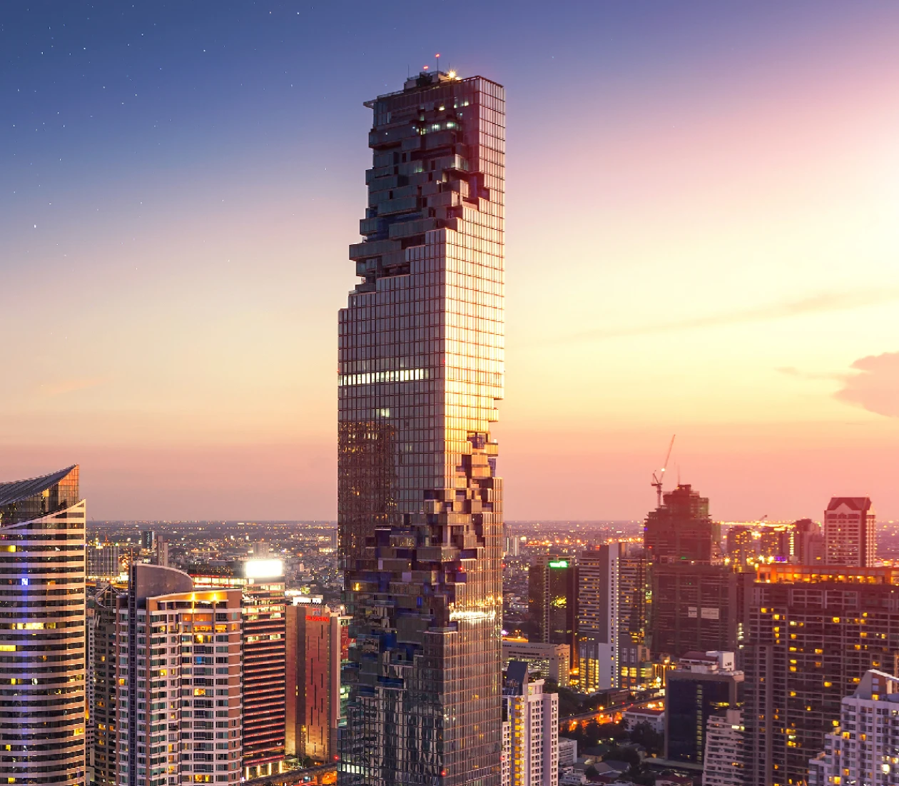 King Power Mahanakhon building at sunset